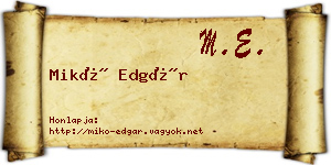 Mikó Edgár névjegykártya